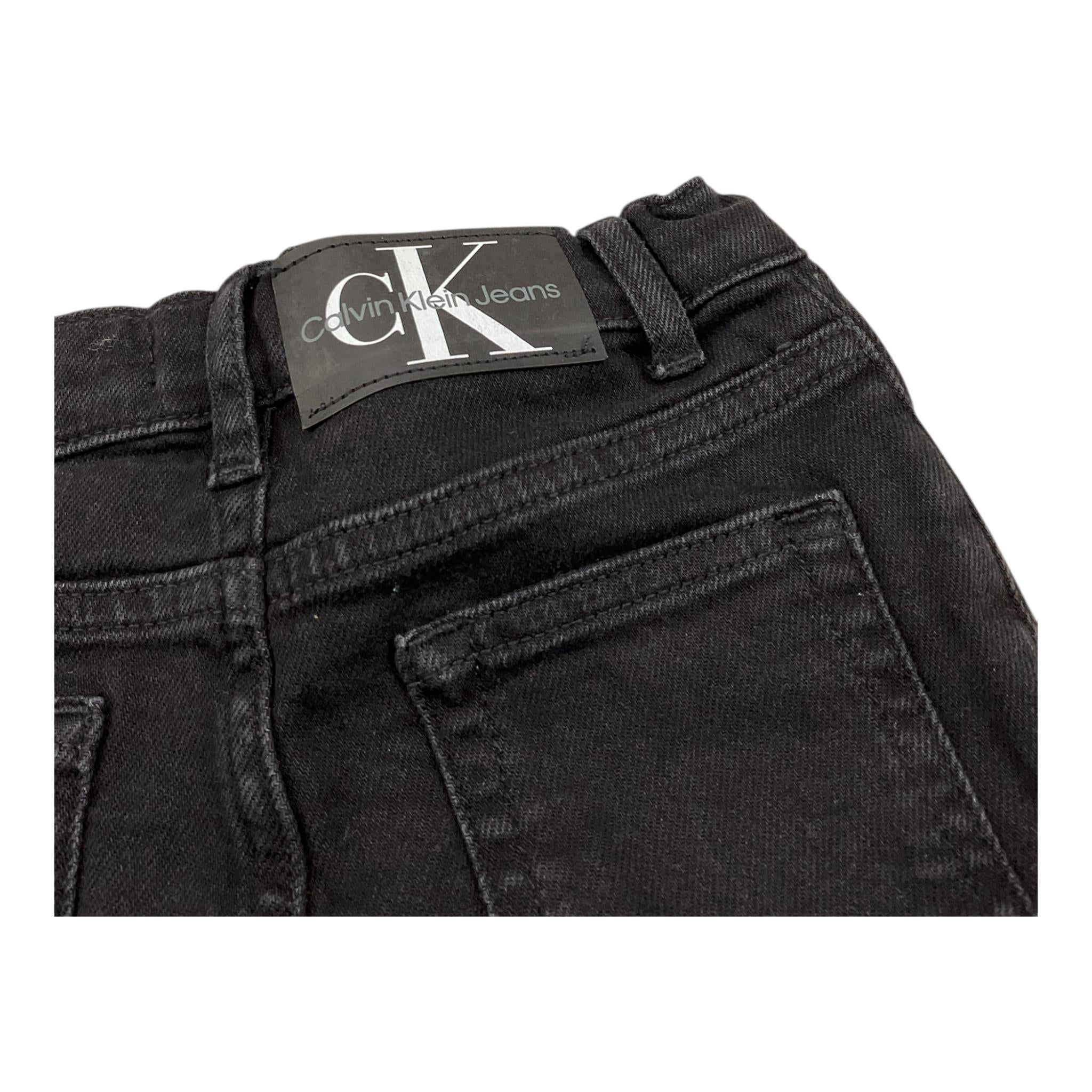 CALVIN KLEIN jeans tinta unita con girovita regolabile Nero per Neonato IB0IB00218 NERO CALVIN KLEIN 