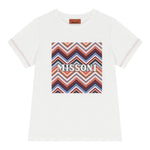 Missoni T-Shirt Girocollo Tinta Unita con Stampa per Bambino MV8P21 BIANCO MISSONI 