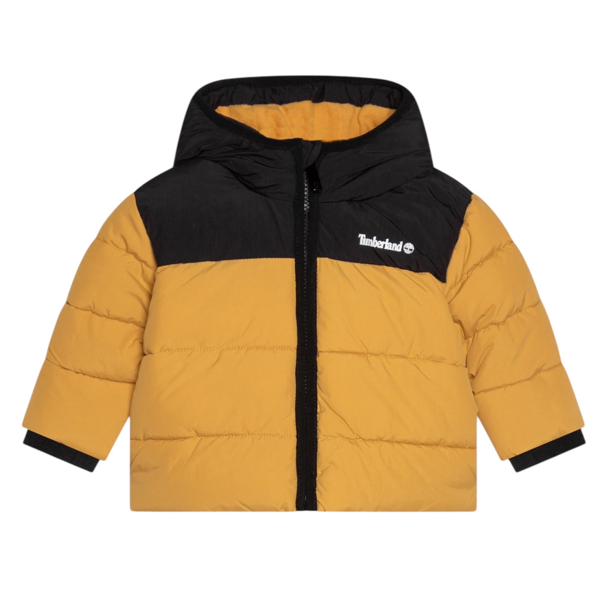 TIMBERLAND giubbino tinta unita con cappuccio in contrasto Giallo per Neonato T60246 GIALLO TIMBERLAND 