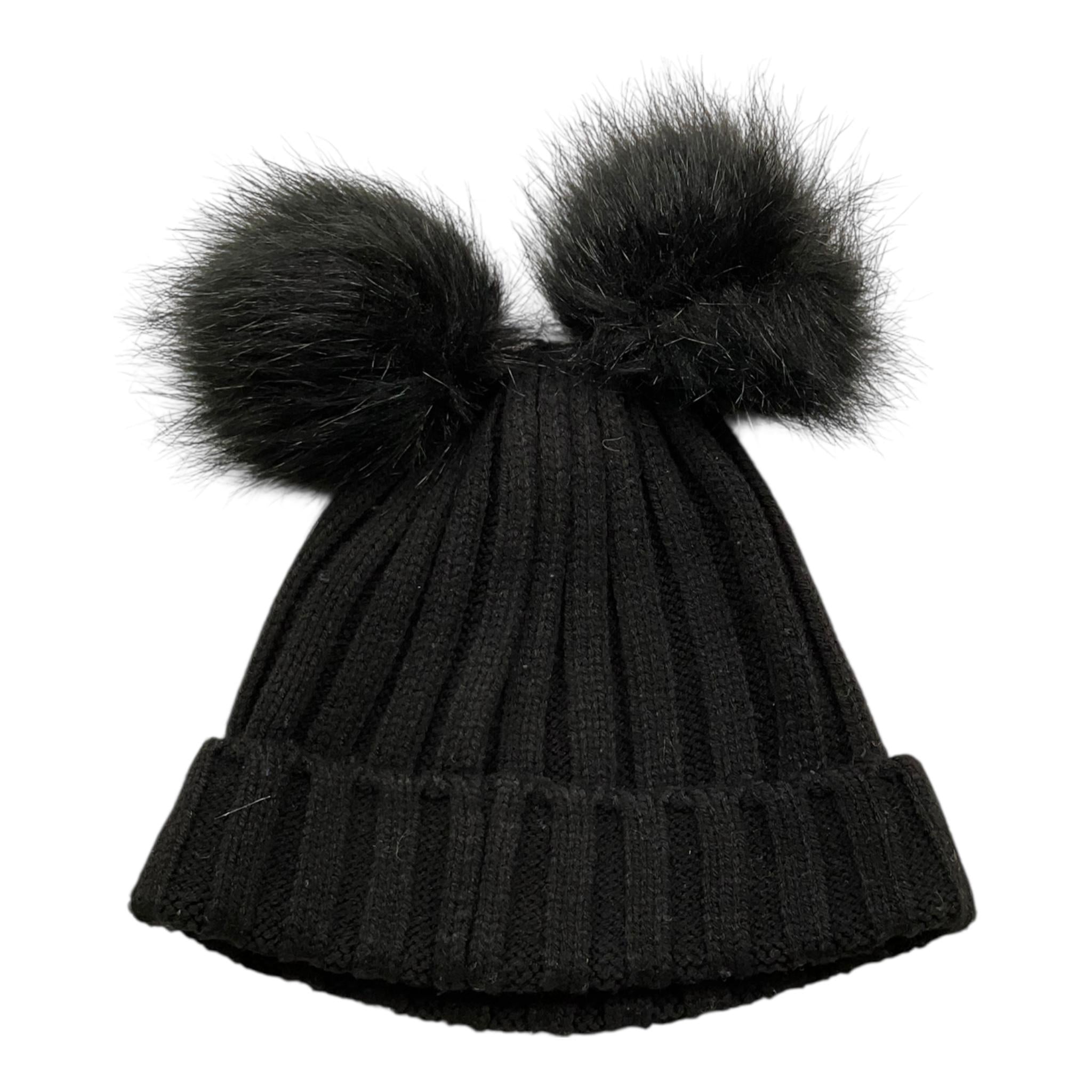 LIU JO cappello tinta unita con pon pon Nero per Bambina KF0078 NERO LIU JO 