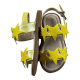 Florens The Little Sandals Solid Color With Yellow Star Appliques For Baby Girl