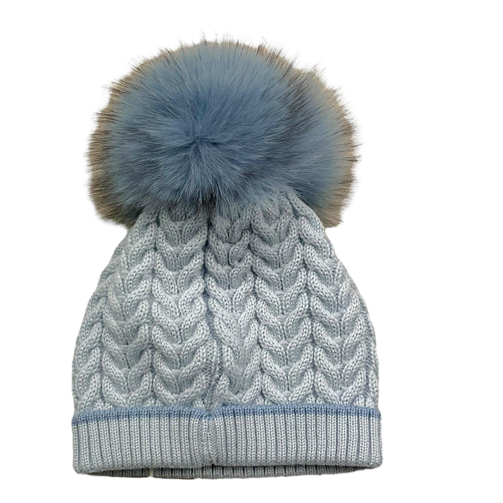 MARLU' cappello tinta unita con pon pon Azzurro per Neonato IB5971 AZZURRO MARLU' 