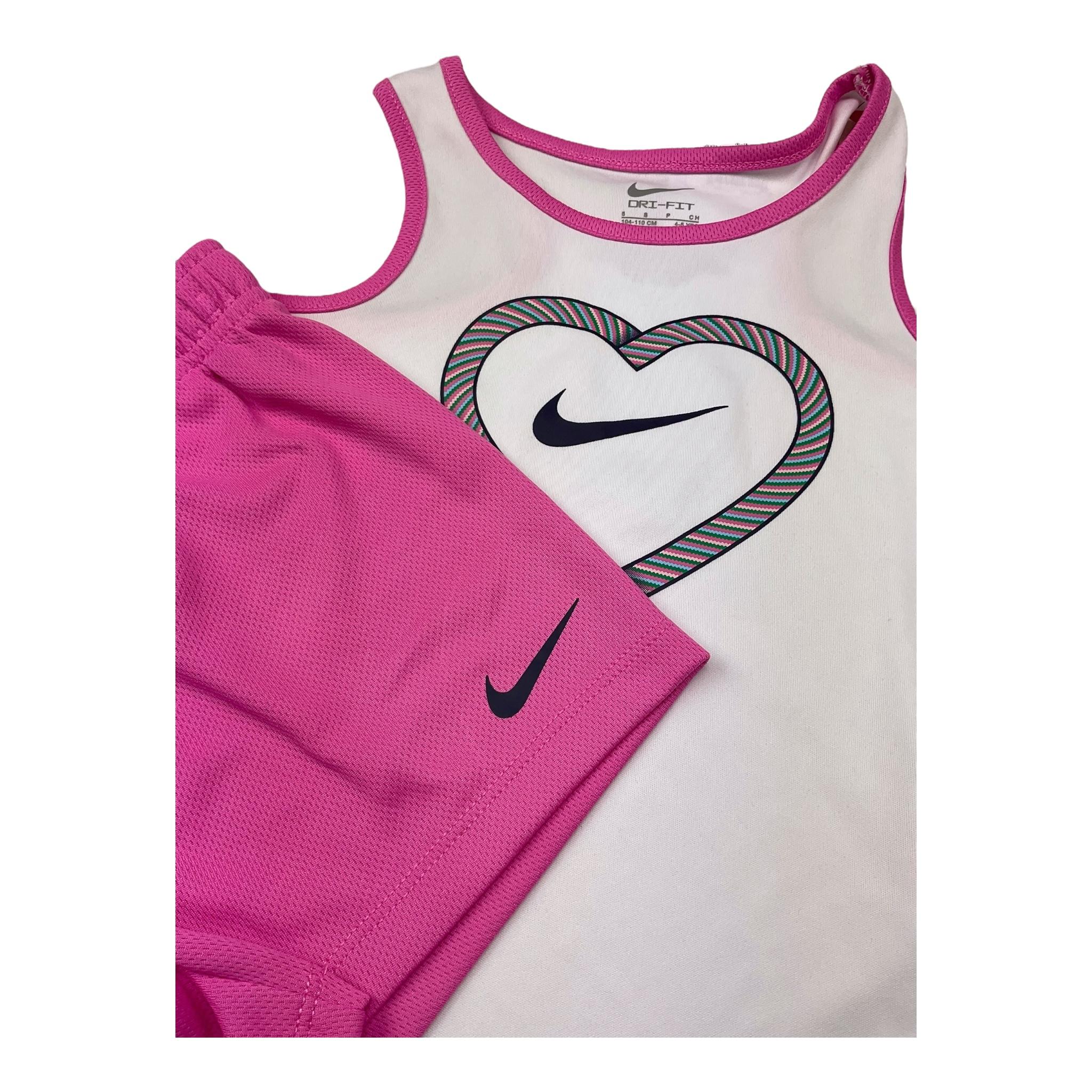 Nike Complet 2 Pezzi Canotta-Bermuda per Bambina 36M001 BIANCO/ROSA NIKE 