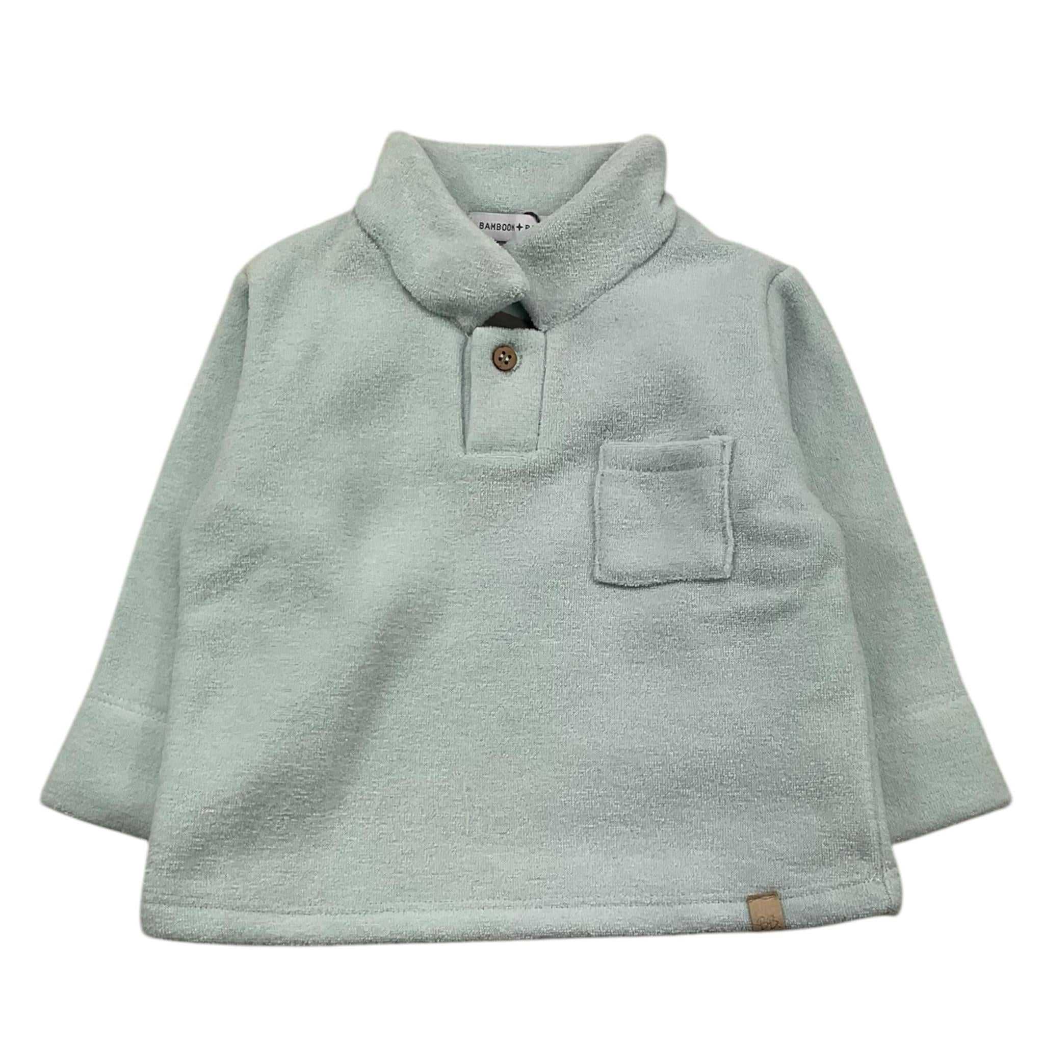 BAMBOOM+BABIES polo manica lunga tinta unita  in spugna Azzurro per Bambino 704J AZZURRO BAMBOOM+BABIES 