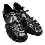 Gallucci Solid Color Sandal With Buckle Closure Black For Girls