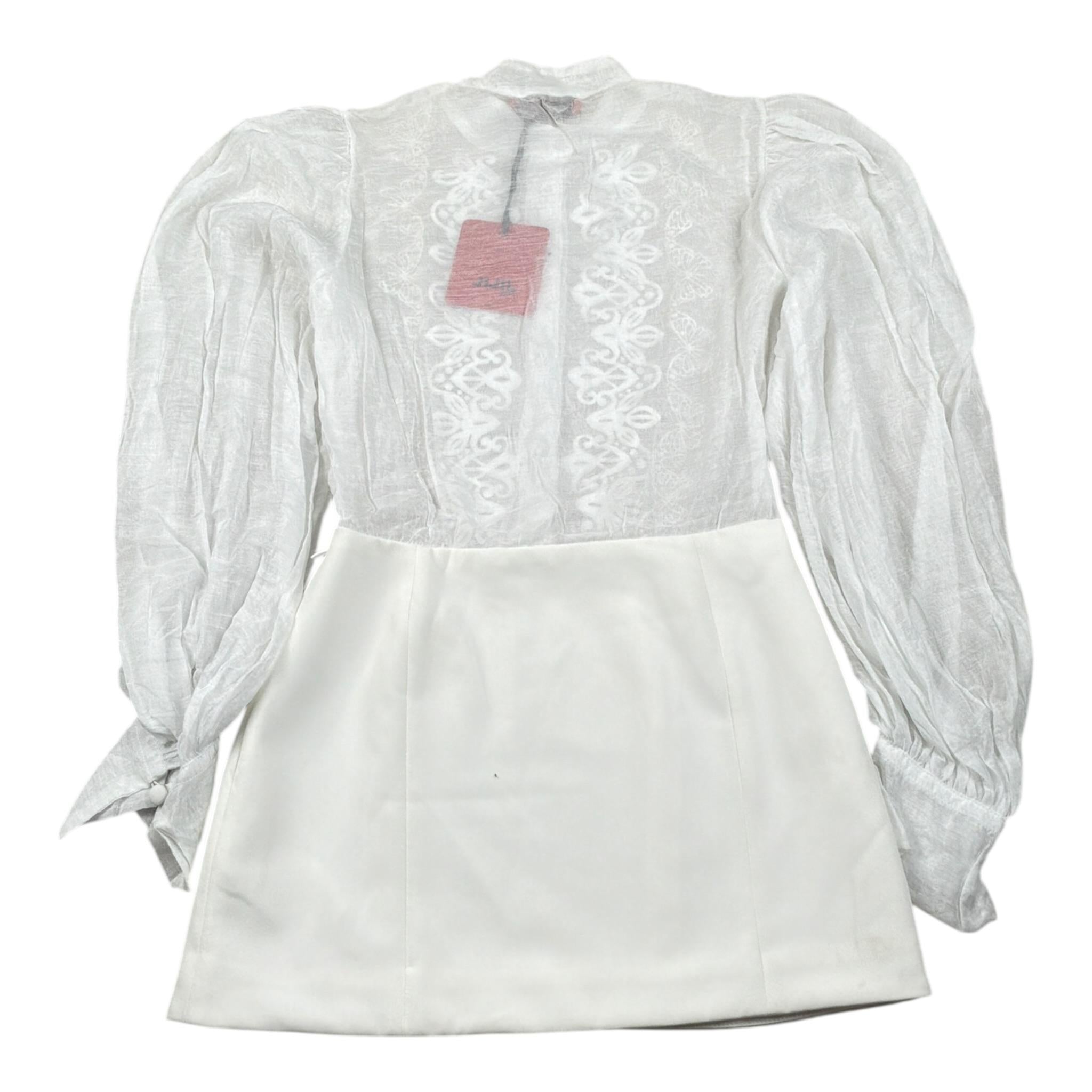 Jijil Abito tinta unita con Ricami Bianco per Bambina JJE23AB080 BIANCO JIJIL 