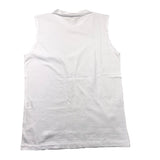 Brian Rush Solid Color Crew Neck White Baby Tank Top