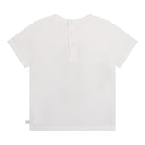 Carre'Ment Beau T-Shirt Crew Neck Solid Color With Contrast Print White For Newborns