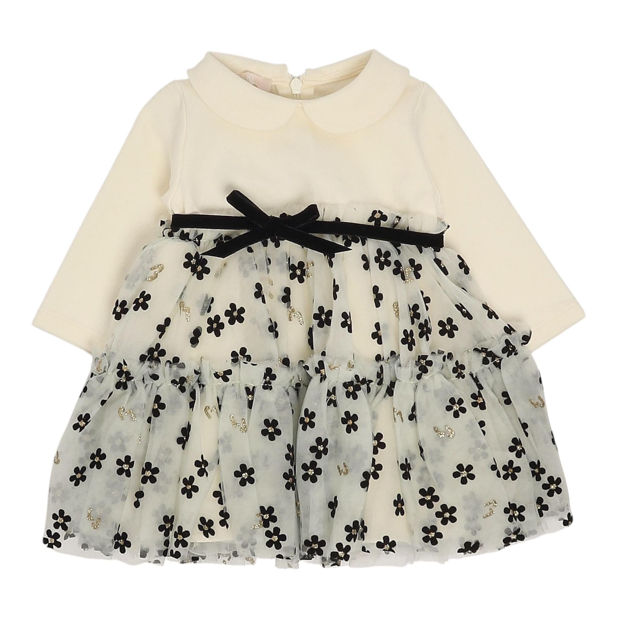 LIU JO abito manica lunga tinta unita con gonna tulle Panna per Neonata HF4066 PANNA LIU JO 