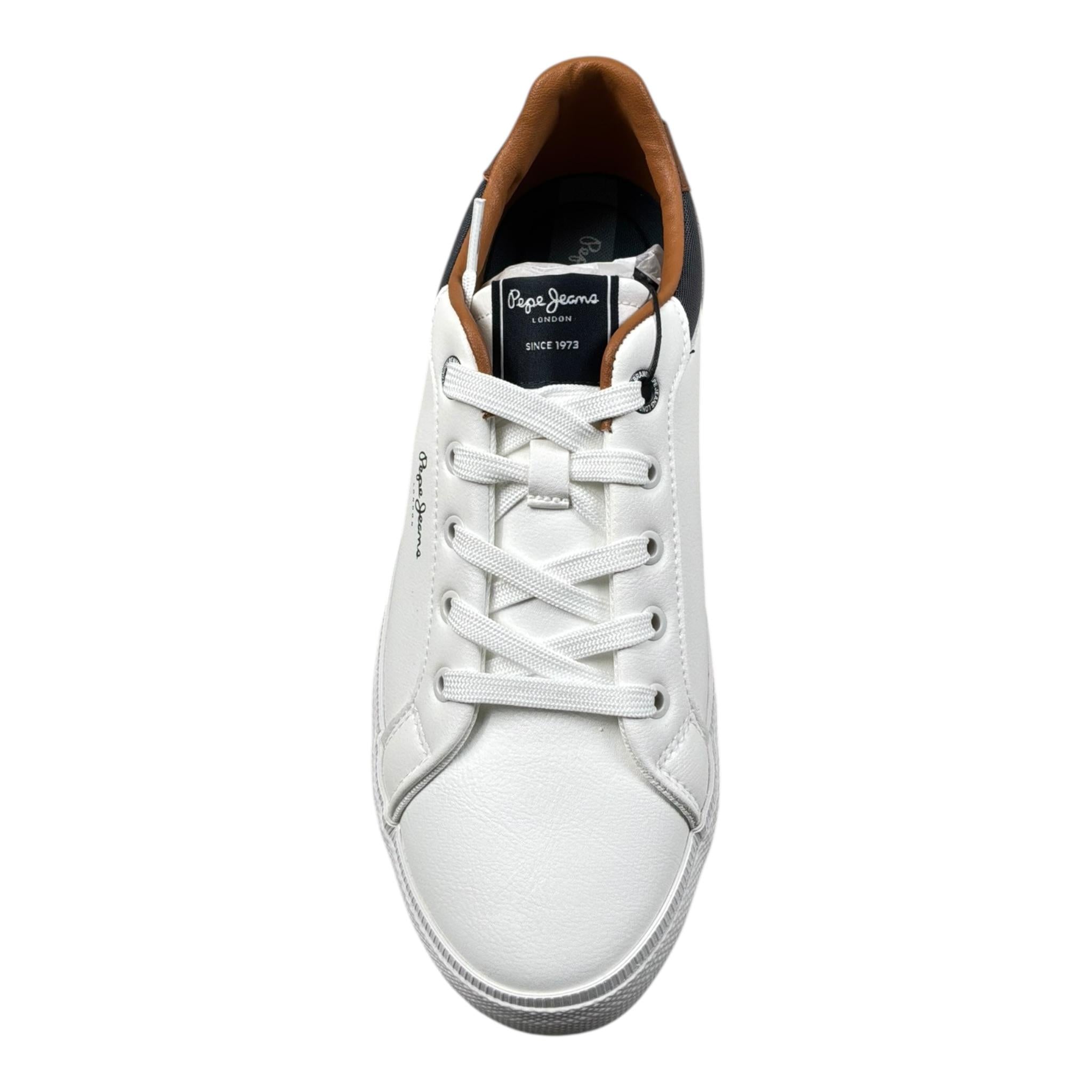Pepe Feamo Sneakers Tinta Unita con Lacci per Bambino PBS30569 BIANCO PEPE JEANS 