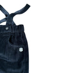 Mini Banda Pantalone Tinta Unita In Velluto con Bretelle per Neonato 3A636 BLU MINI BANDA 