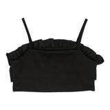 Twinset Solid Color Strapless Top With Ruffles Black For Girls