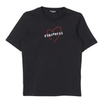 DSQUARED2 t-shirt girocollo tinta unita con stampa Nero per Bambino DQ2444 NERO DSQUARED2 