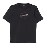 DSQUARED2 t-shirt girocollo tinta unita con stampa Nero per Bambino DQ2444 NERO DSQUARED2 