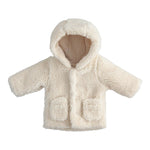 MINI BANDA cappotto tinta unita teddy con cappuccio Beige per Neonato 35762 BEIGE MINI BANDA 