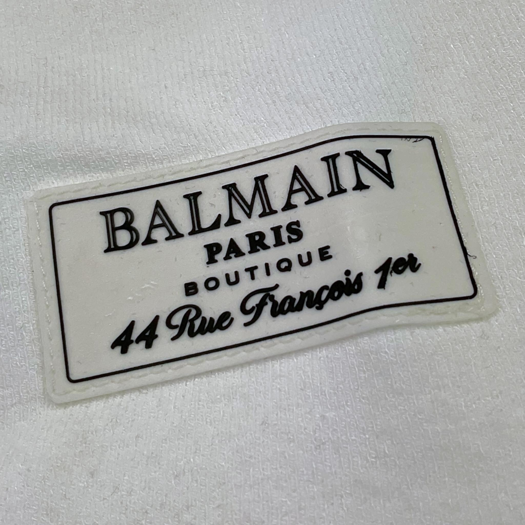 Balmain Felpa Tinta Unita Mezza Manica con Cappuccio per Bambino BU9P51 BIANCO BALMAIN 