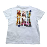 Daniele Alessandrini Solid Color Crew Neck T-Shirt with White Print for Kids
