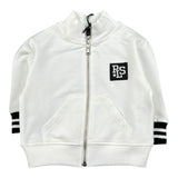 Please Felpa Tinta Unita con Zip E Stampa per Neonato LG28042B71 BIANCO PLEASE 