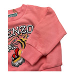 KENZO felpa chiusa girocollo tinta unita con stampa Rosa per Bambina K60692J ROSA KENZO 