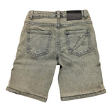 Cesare Paciotti Solid Color Denim Bermuda Shorts With Adjustable Waistband Grey For Boys
