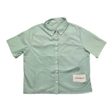 Hinnominate Solid Color Aqua Green Half Sleeve Shirt For Girls