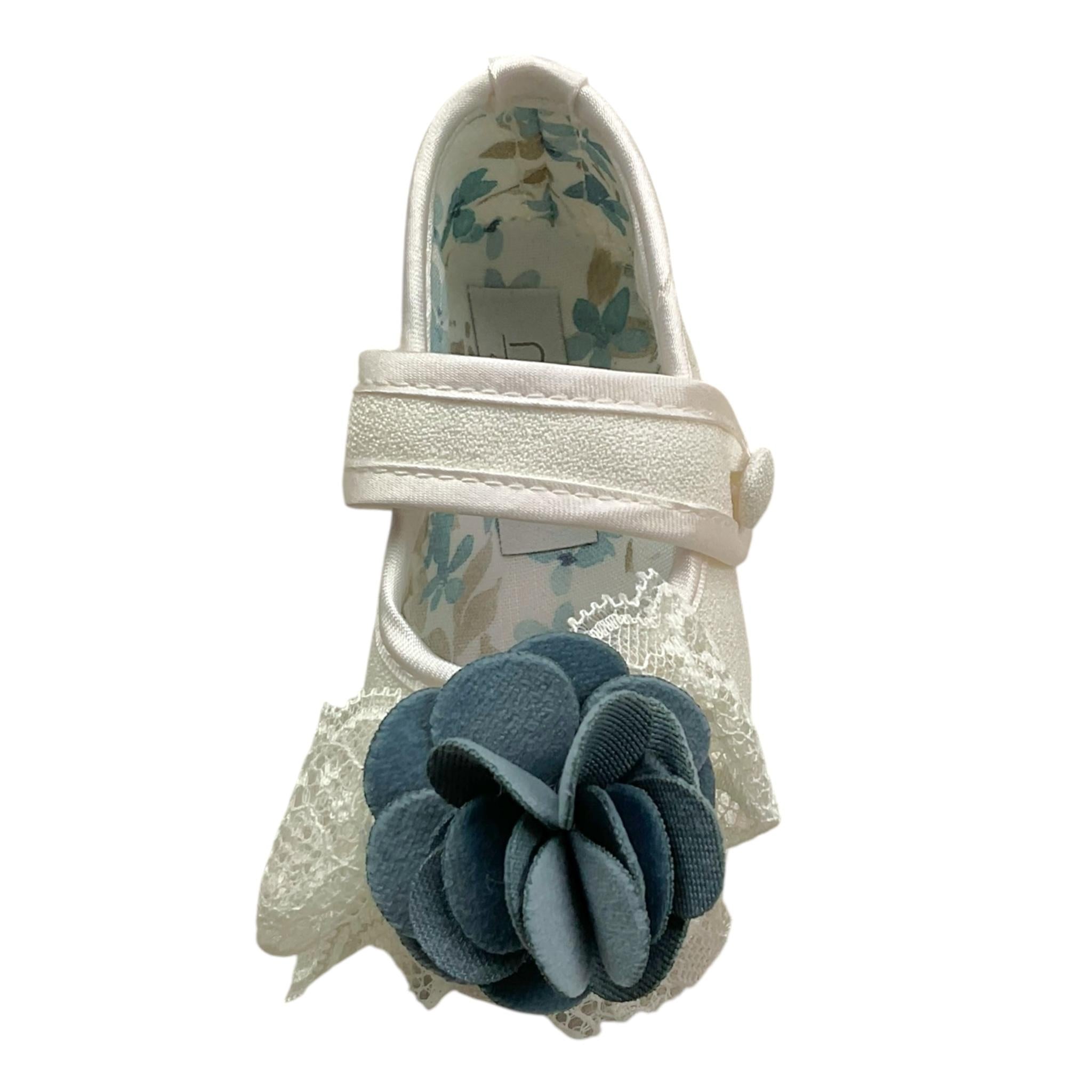 MARLU' ballerina tinta unita con fiore Bianco per Neonata MU11186 BIANCO MARLU' 