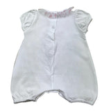 Ninnaoh White Tulle Half Sleeve Romper for Baby Girl