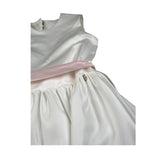 Les Gamins Abito Giromanica Tinta Unita con Cinturino per Bambina LG231020R BIANCO LES GAMINS 