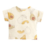 Play Up Solid Color Crew Neck T-Shirt With Beige Buttons For Newborns