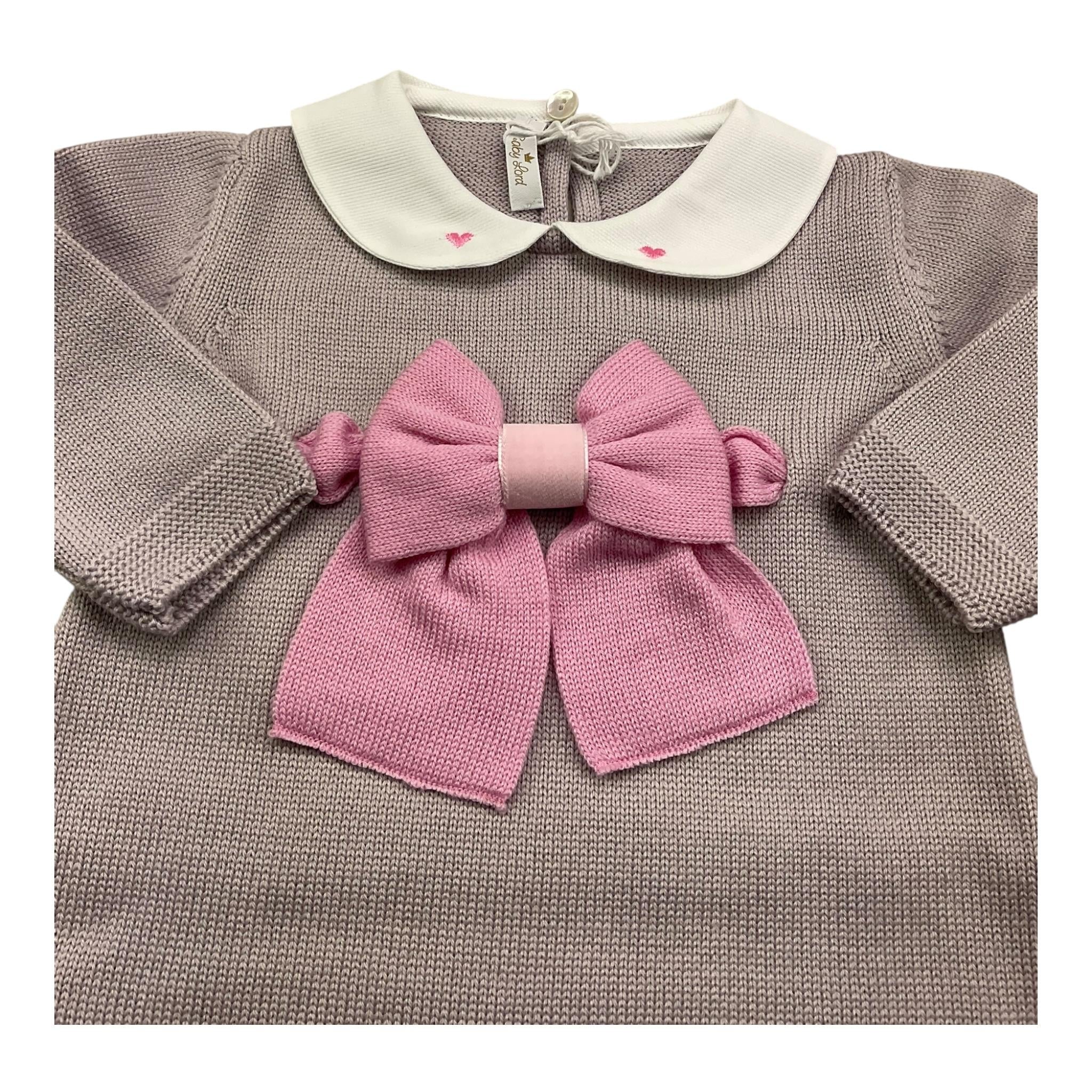 BABY LORD tutina manica lunga tinta unita cn babbucce Beige per Neonata 722 BEIGE BABY LORD 