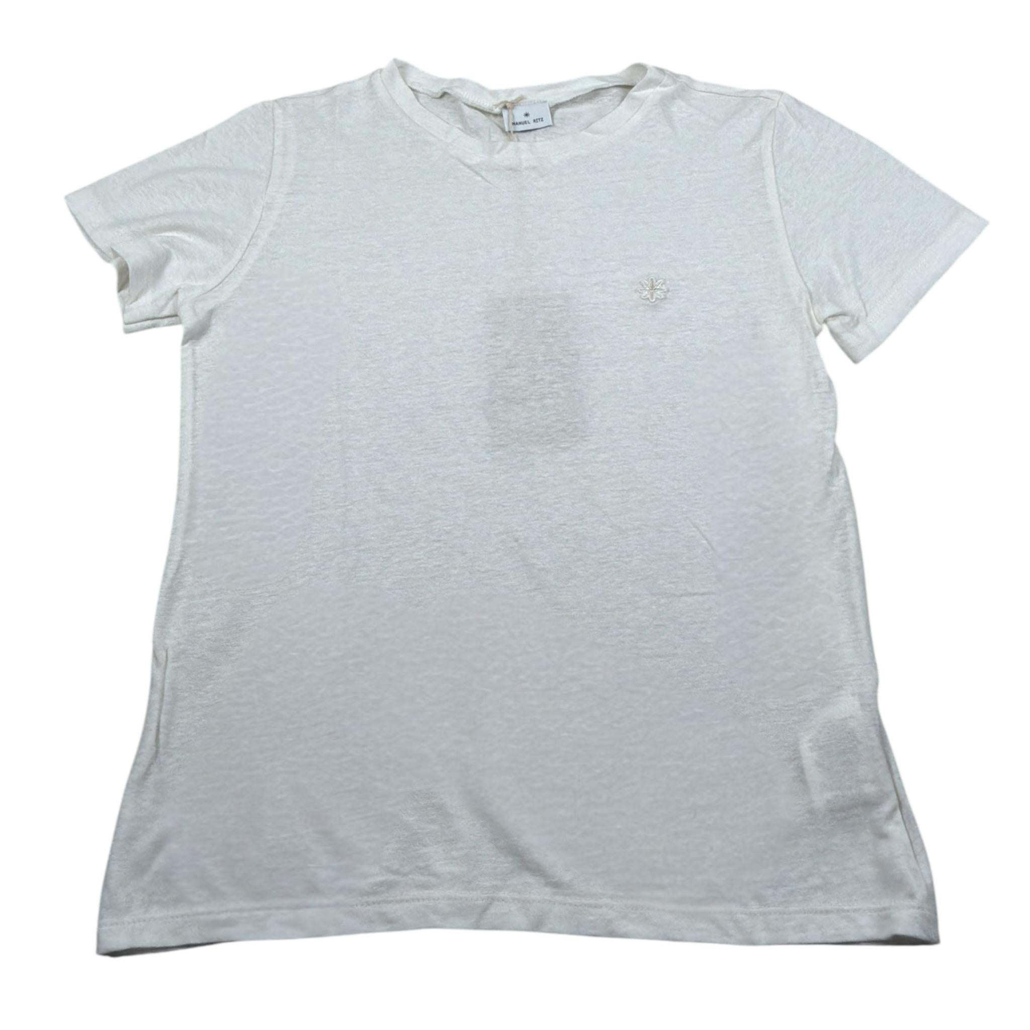 Manuel Ritz Tshirt Girocolo tinta unita con Stampa Panna per Bambino MR2021 PANNA MANUEL RITZ 