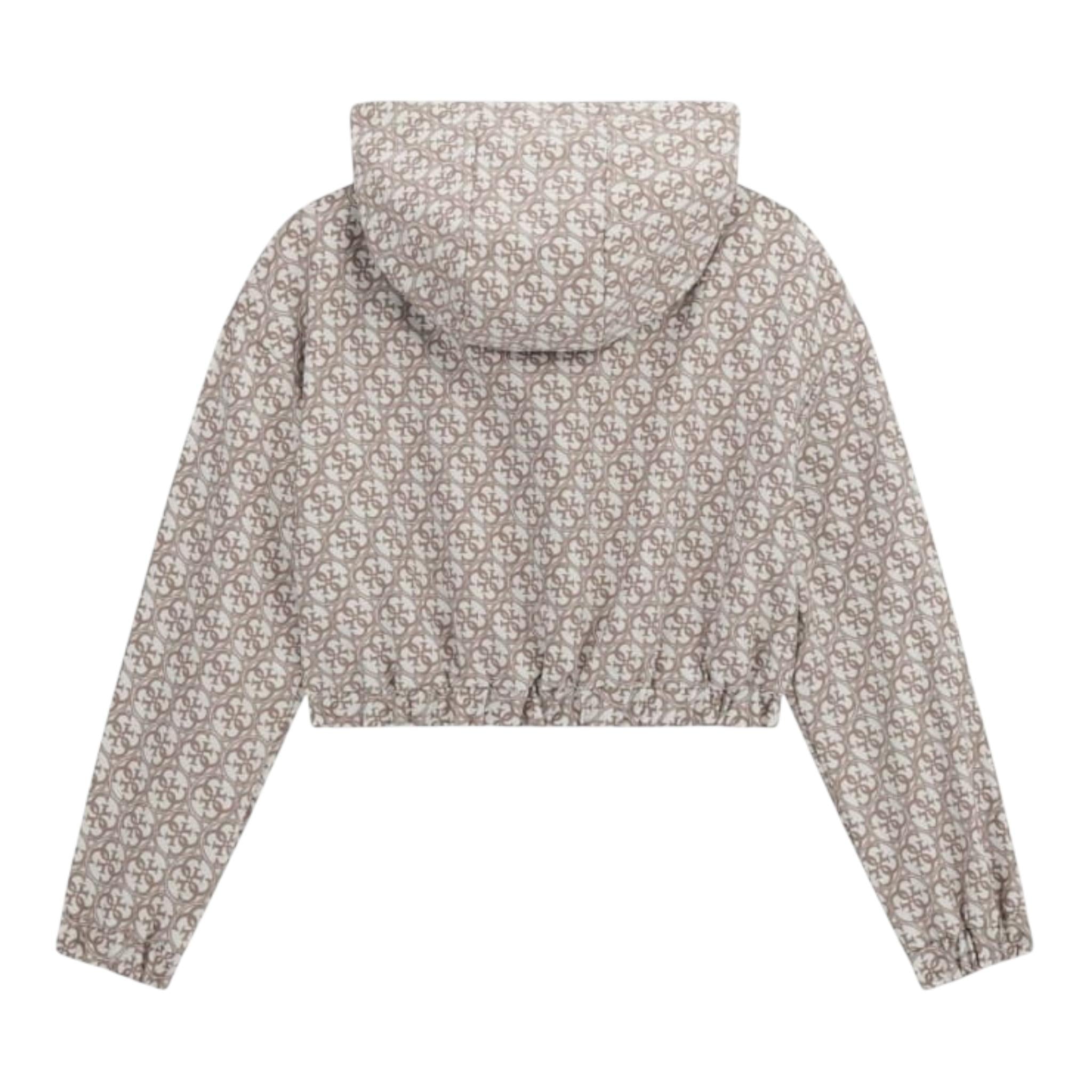 Guess Felpa Chiusa con Cappuccio Tinta Unita con Stampe Logo per Bambina J5RQ03WH2K0 BEIGE GUESS 