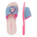 Billieblush Girls' Plain Printed Slipper in Light Blue