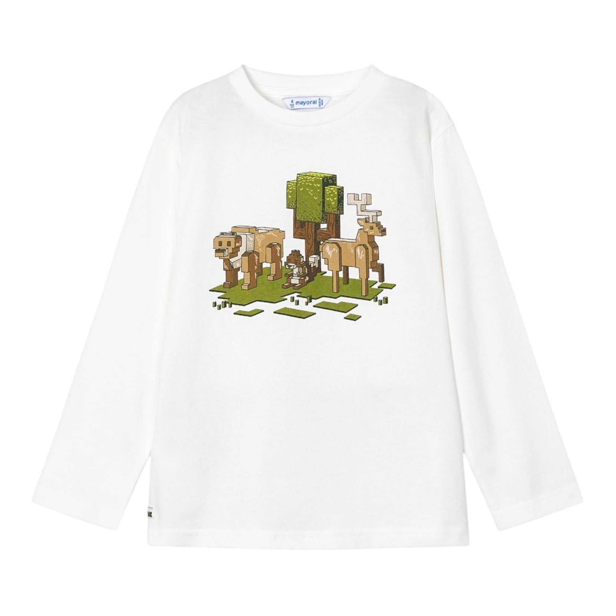 MAYORAL shirt girocollo tinta unita con stampa Bianco per Neonato 4054 BIANCO MAYORAL 