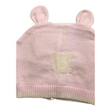 Nanan Solid Color Hat With Pink Bear Embroidery For Baby Girl
