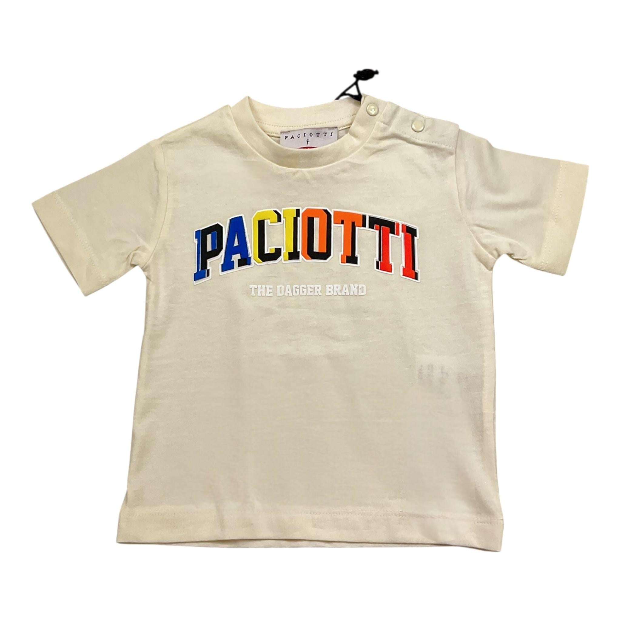 Cesare Paciotti T-Shirt Girocollo Tinta Unita con Stampa per Neonato TSP5155B PANNA CESARE PACIOTTI 