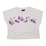 Disclaimer Solid Color Crew Neck T-Shirt With White Print For Girls