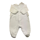 Barcellino Tutina Manica Lunga Tinta Unita con Ricami per Neonata 121201 BIANCO BARCELLINO 