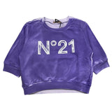 N°21 Solid Color Crewneck Sweatshirt With Contrasting Print Purple For Girls