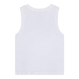 Diesel Crew Neck Tank Top Solid Color With Contrast Prints White For Boys