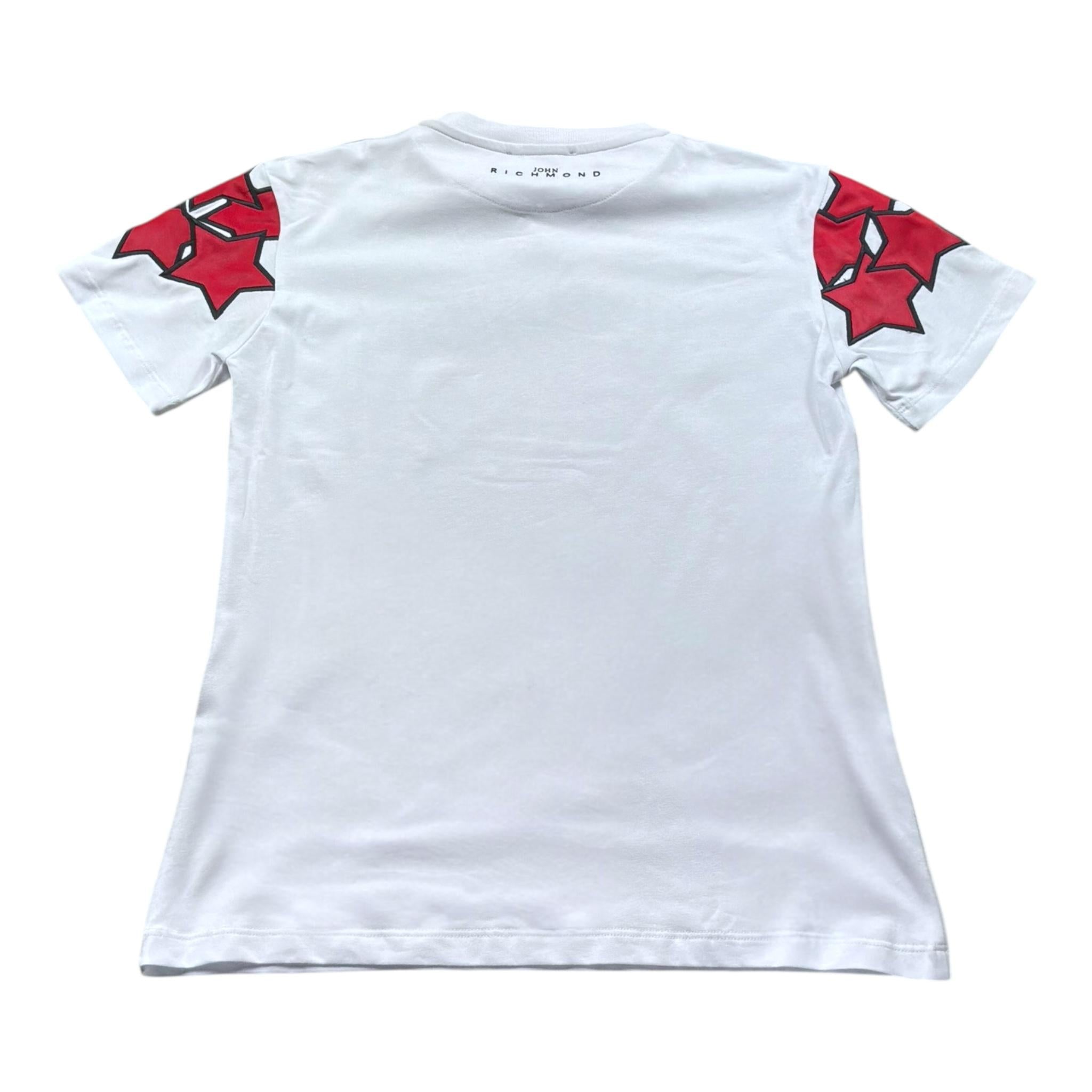 John Richmond T-Shirt Girocollo Tinta Unita con Stampa per Bambino RGP26098VE BIANCO JOHN RICHMOND 