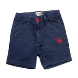 US Pollo Assn Bermuda Solid Color Adjustable Waist Blue For Baby