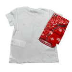 Manuel Ritz T-Shirt Girocollo Tinta Unita con Stampa E Bandana per Bambino MR3124JX BIANCO MANUEL RITZ 