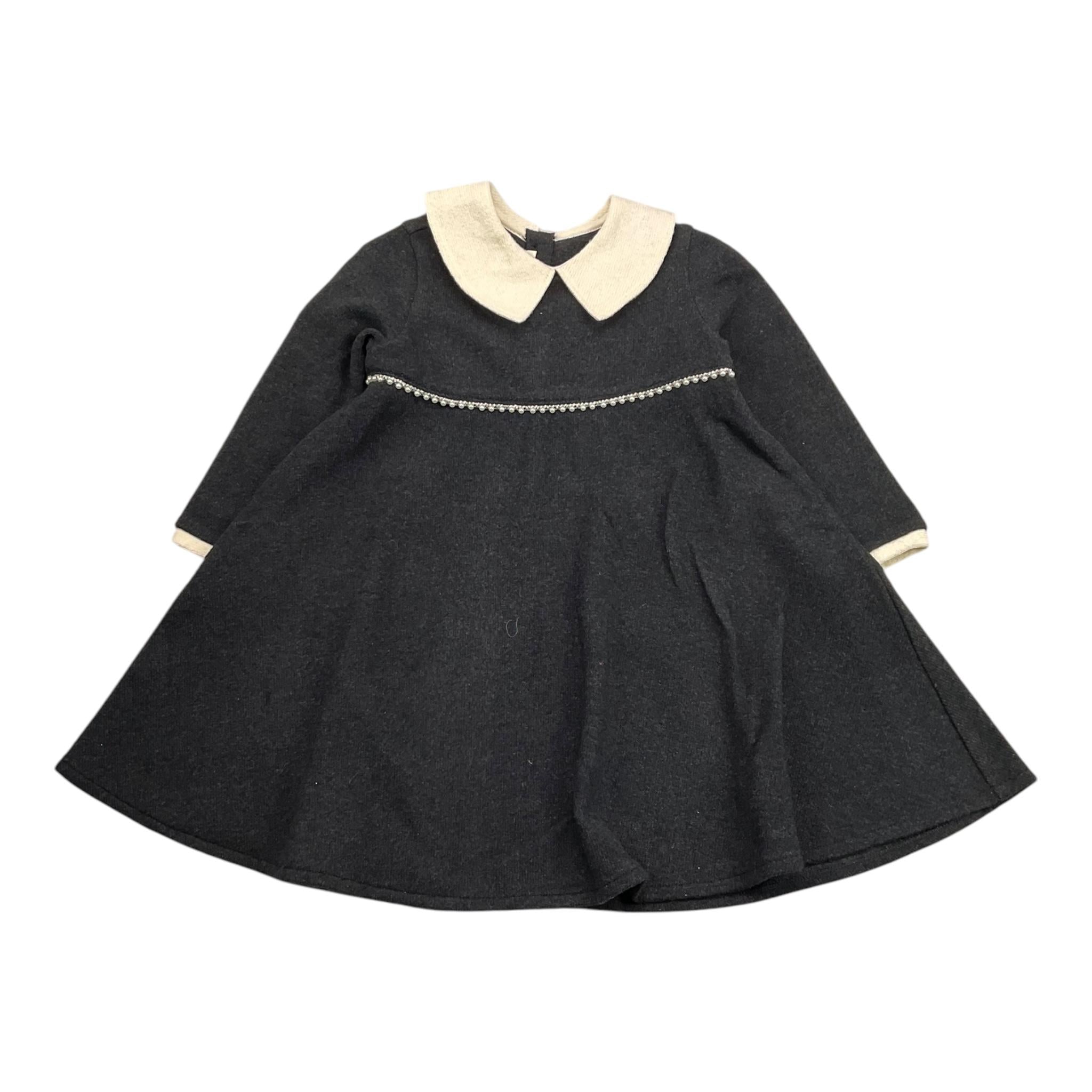 ZHOE & TOBIAH abito tinta unita con colletto Nero per Neonata KTT18 NERO ZHOE & TOBIAH 