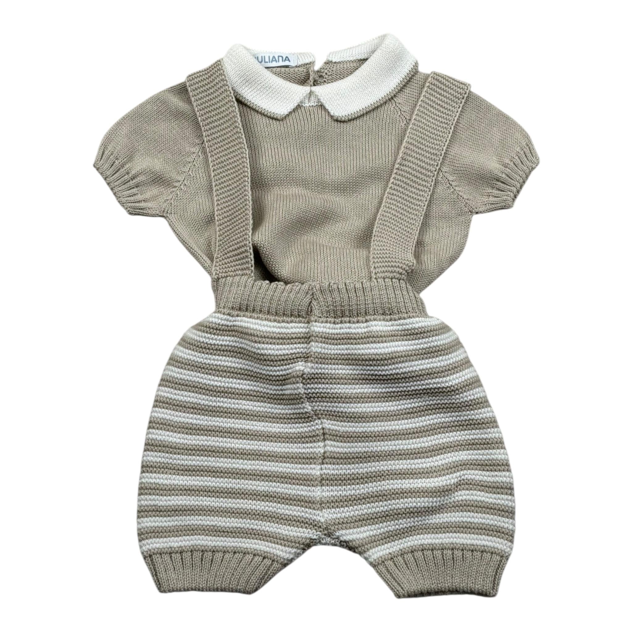 Juliana Completo 2 Pezzi Maglia-Salopette per Neonato 25202 BEIGE JULIANA 