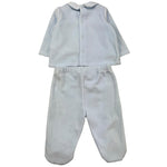 LE BEBE' completo 2 pezzi shirt-ghettina tinta unita in ciniglia Azzurro per Neonato LBB5075 AZZURRO LE BEBE' 