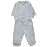 LE BEBE' completo 2 pezzi shirt-ghettina tinta unita in ciniglia Azzurro per Neonato LBB5075 AZZURRO LE BEBE' 