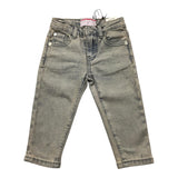 Cesare Paciotti Jeans Solid Color With Adjustable Waistline Gray For Newborn