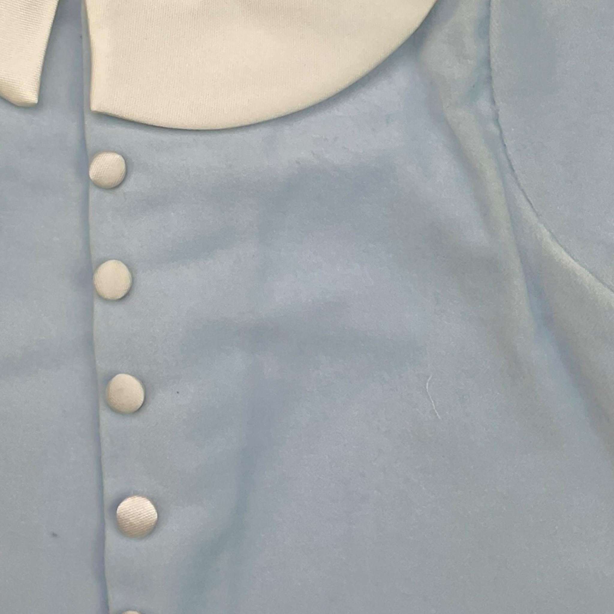 LA STUPENDERIA pagliaccetto tinta unita con colletto Azzurro per Neonato CBPG41V02 AZZURRO LA STUPENDERIA 