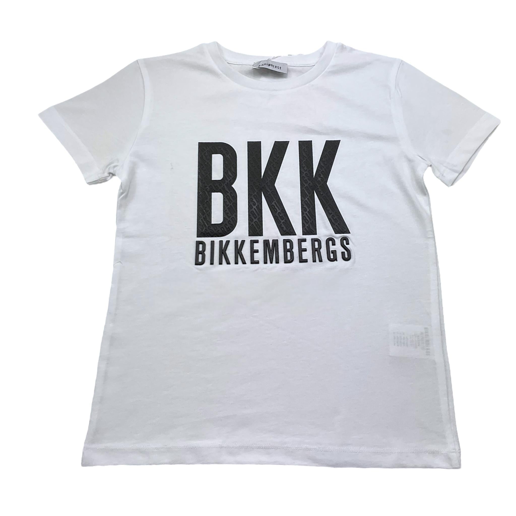 Bikkembergs T-Shirt Girocollo Tinta Unita con Stampa per Bambino BK3305 BIANCO BiKKEMBERGS 